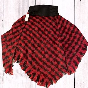 NWT Talbots Plaid Winter Poncho